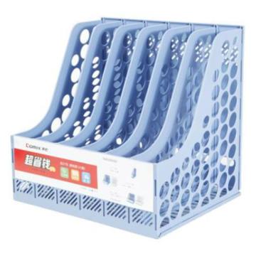 齐心 资料架/文件框文件栏六格 B2176浅蓝