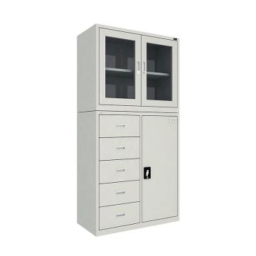 Raxwell 佰斯特联名 防静电工具柜，(上玻璃双开门柜，下六抽单开门柜)，钢板厚(mm):1，CH-14-10E，不含安装 RHSA0014