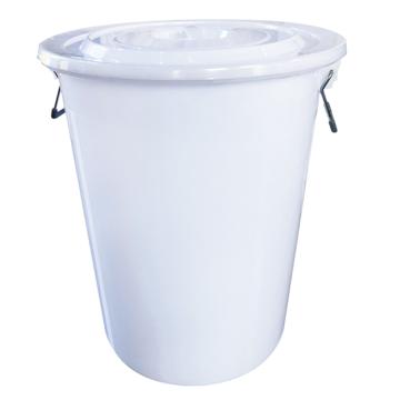 功成狮 白色带盖大圆桶100L，高60cm，桶口直径58cm GCTD0001