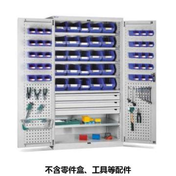 位邦 储物柜1023×550×1800mm，灰色，对开钢门柜，6层层板，门上带挂板，3抽屉 77.6631.01