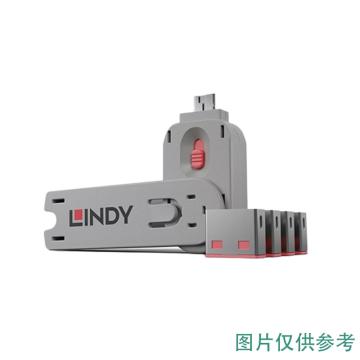 林迪 USB锁资料防盗电脑堵塞器USB锁 红色 40450