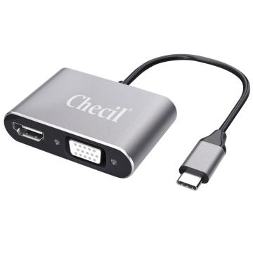 创乘 TypeC二合一扩展坞（HDMI+VGA）合金灰 CT076G