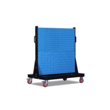 Raxwell 移动型双面两层物料架(2百叶2方孔)，尺寸(长×宽×高):960×610×1110mm，散件发货 RHSS4252,承重100kg