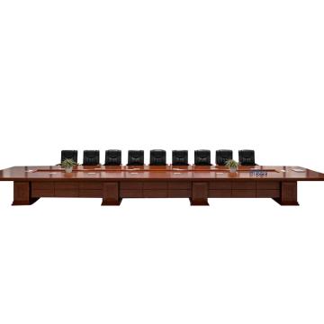 HiBoss 办公家具油漆贴实木皮大型会议桌办公桌会客桌8米8000*2200*760mm GJSP-106
