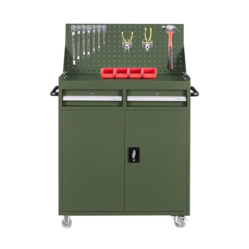 京图尚冠 工具柜带网二抽带轮绿色900*420*1450mm TC502