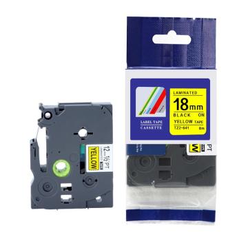 普贴 标签色带，黄底黑字 宽度18mmTZ2－641 适用于兄弟ＴＺ系列标签机 TZ2－641