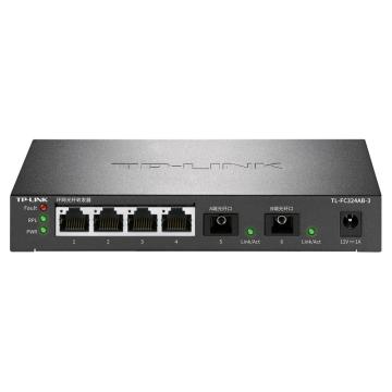 TP-LINK/普联 环网光纤收发器2光4口电千兆ERPS协议光电转换器 TL-FC324AB-3