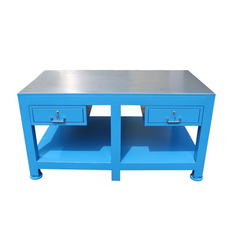 京图尚冠 重型模具工作台蓝色二抽，1500*1500*800mm，台面16mm厚，承重4t TF205