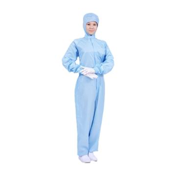 凌致 0.5网格防静电连帽（不含脚套）三连体服同型号系列起订量10套 蓝色 LZ01001-2，M码