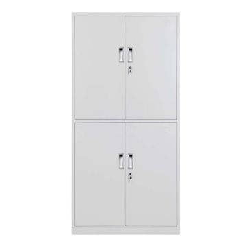 中兴 通体双节文件柜铁皮柜员工柜厚度0.6mm 850*390*1800mm 灰白色 QLZX34