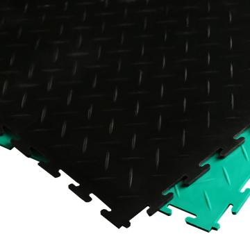 SIGCESS 方块地垫 50X50CM厚度5MM，明扣燕尾式 人字纹 黑色