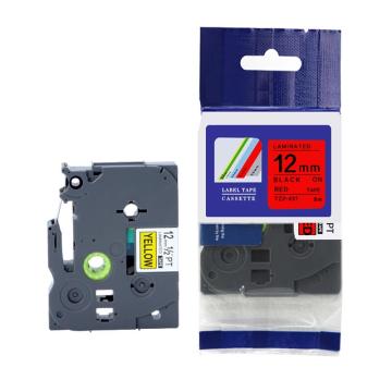 普贴 标签色带，红底黑字 宽度12mmTZ2－431 适用于兄弟ＴＺ系列标签机 TZ2－431