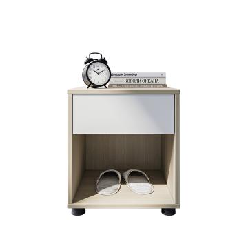 Raxwell 现代简约木质床头柜浅胡桃色 400W*400D*460H RFCA0105