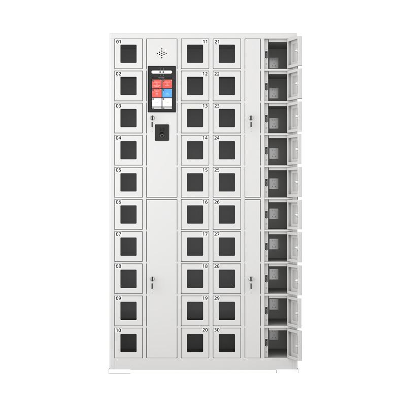 京图尚冠 智能手机柜40门可充电人脸+指纹+刷卡灰白色1000*400*1800mm TD611
