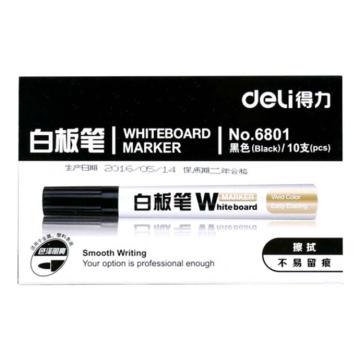deli/得力 白板笔 6801黑盒装