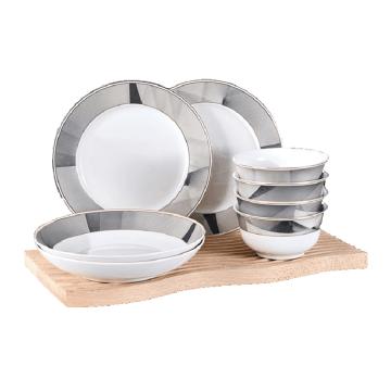 康宁餐具 8件套，素颜系列CB-SYXL8-HP/KZ 规 格：4.5寸饭碗×4/8.0寸浅盘×2/8.0寸汤盘×2 CB-SYXL8-HP/KZ