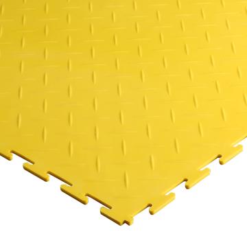 SIGCESS 方块地垫 50X50CM厚度5MM，明扣燕尾式 人字纹 黄色