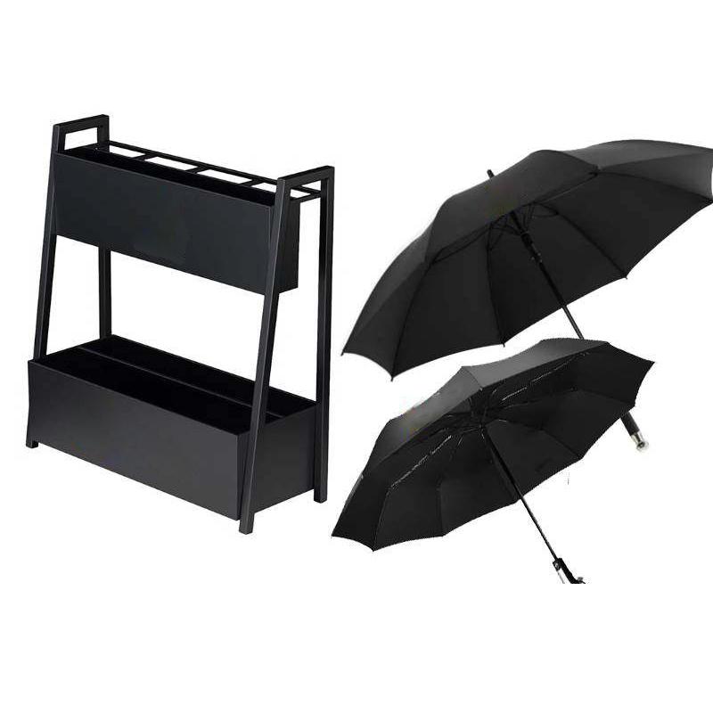 月桐 定制款雨伞架套装雨伞架+直把雨伞×8把120×93cm+折叠雨伞×16把105×66cm 40×24×60cm DYT-XCS0629