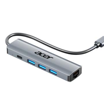 Acer/宏碁 单口5口拓展坞带线 typec*1 USB3.0*3 千兆网口*1 HY41-T4(U口)-单口