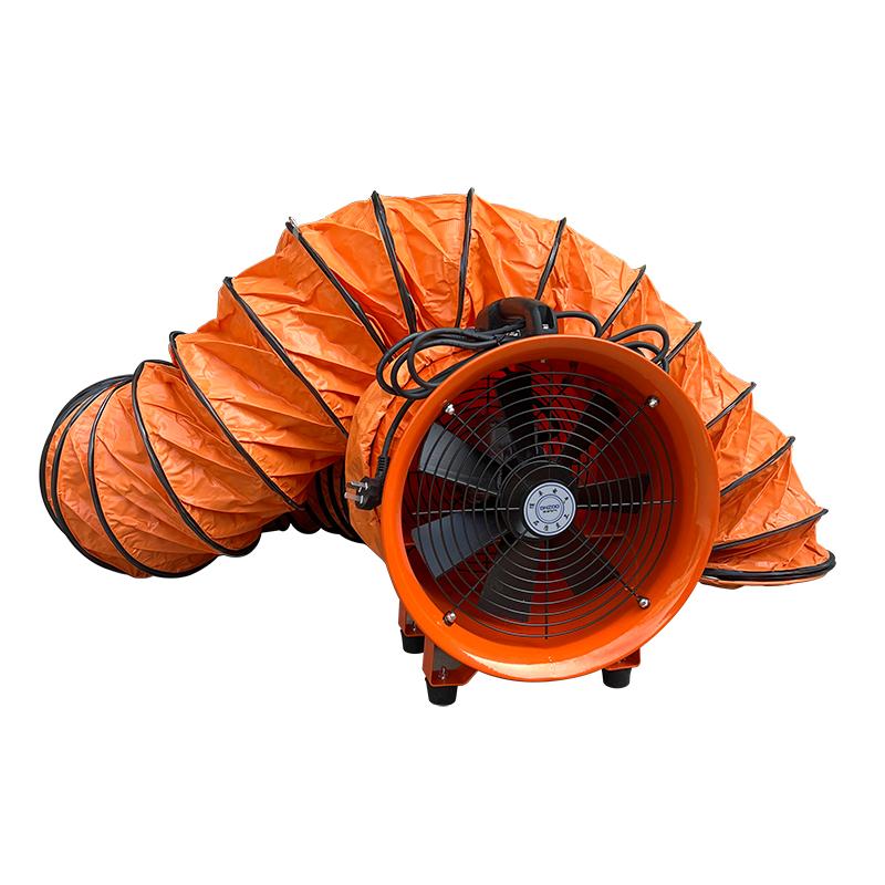 顶卓电气 手提式轴流风机220V/1100W/2800r/min/11000m³/h/320Pa/带3米电缆插头 CTF4-2 配10米伸缩风管