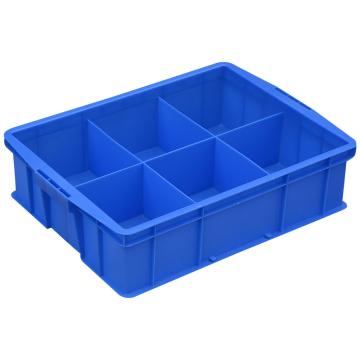 Raxwell 6格固定分格周转箱，565×420×155mm，蓝色 RHSS4440