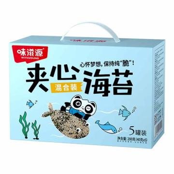 味滋源 休闲零食（一件代发） 夹心海苔 200g 礼盒装