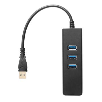 酷比客 USB3.0 3口集线器带RJ45有线网卡/黑色 LCCPU33L
