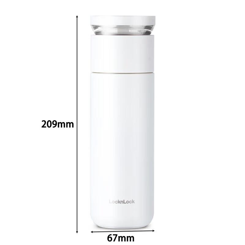 乐扣乐扣 LOCK&LOCK 心仪茶水分离保温杯（可定制logo）白色/316不锈钢/440ml LHC4285WHT
