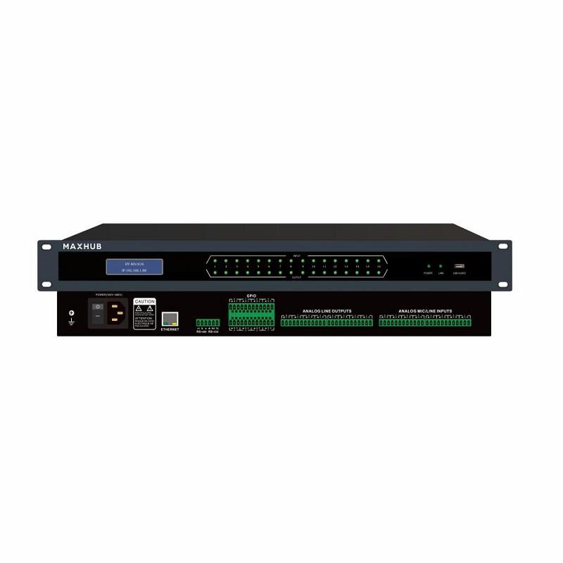 MAXHUB 数字音频矩阵/DSP高速浮点运算引擎处理芯片/160×32LCD/24位数模转换/96KHz采样/内置信号发生器 MH-MA0808