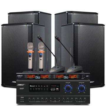 世林 会议室音响组合套装 AV108+108黑*4+SH10