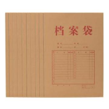 deli/得力 牛皮纸档案袋200g-侧宽4cm黄色（10个/包） 64100（大包装）