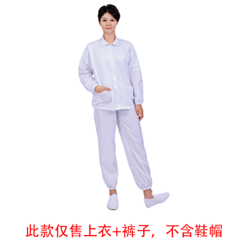 凌致 0.5条纹防静电分体服 翻领拉链同型号系列起订量10件 白色LZ01002-1，L码