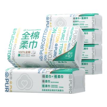 全棉时代 经典系列全棉柔巾 200×200mm,45g ,100片/包,L码6包装