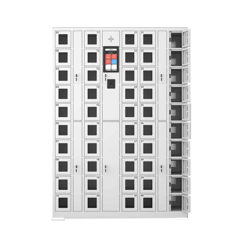 京图尚冠 智能手机柜50门可充电人脸+指纹+刷卡灰白色1275*400*1800mm TD612