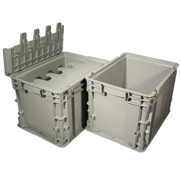 Powerking/力王 C型第二代周转箱外尺寸:400×300×280mm PK-C2（带盖）灰色