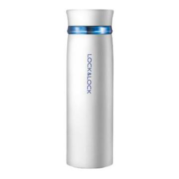 乐扣乐扣 LOCK&LOCK 菲特旋转轻量杯便携水杯大容量保温杯 450ml 白蓝色 LHC4131WB-OCH