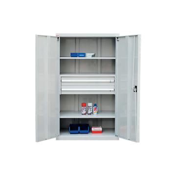 锐德 2层层板铁门型置物柜外形尺寸(mm):1000W×600D×1800H C106018D2M