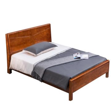 虎啸 单人公寓宿舍家具1.5*2M框架床1.5米橡胶木双人床 2150*1500*1050mm 红棕色 HXSMCX-61