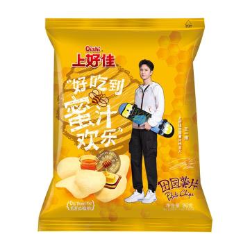 上好佳 休闲零食 田园薯片，80g*12袋 蜂蜜黄油味