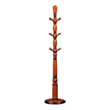 HiBoss 实木衣帽架落地卧室客厅办公室衣服架欧式挂衣架420*420*1850mm GJSP-151
