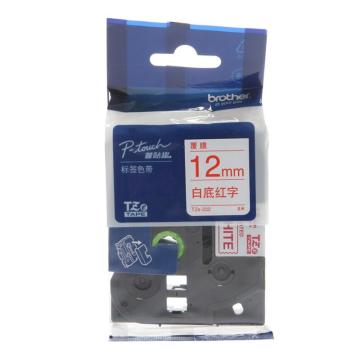 兄弟 标签色带白底/红字 12mm TZE-232