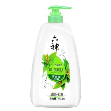 六神 绿茶清凉爽肤沐浴露 20486清新花香绿茶+甘草清爽型