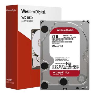 韦度 机械硬盘2TB NAS硬盘 WD Red Plus 西数红盘Plus 5400转 64MB SATA WD20EFPX