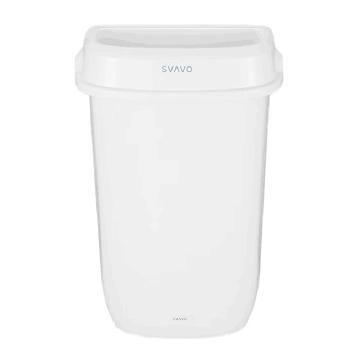 瑞沃 塑料垃圾桶卫生间壁挂式厨房带盖垃圾桶容量12L PL-151041白色