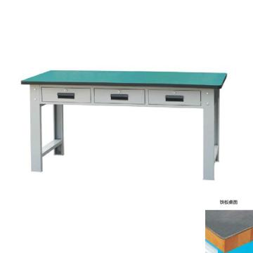 锐德 50mm铁板桌面三抽重型工作桌1500W×750D×800H，载重:1000kg，不含安装 RD1531E