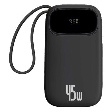 BASEUS Q电3 数显快充移动电源 双C版 20000mAh 45W 皓月黑 PPQD3-2040，