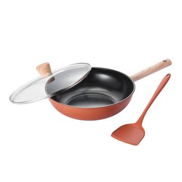德世朗 鸿运0氟陶瓷不粘两件套30cm炒锅+硅胶铲 DFS-TZ939-2A