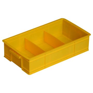 Raxwell 固定分格周转箱小号3格，350×200×85mm，黄色 RHSS4407