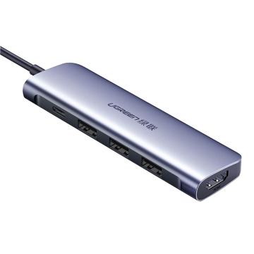 绿联 转接器Type-C多功能转换器 3*USB 3.0 A母 1*HDMI 15cm CM136（50209）