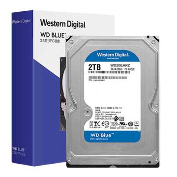 韦度 机械硬盘蓝盘 2TB 5400转 64MB SATA CMR WD20EARZ